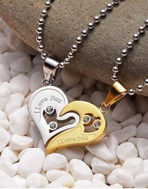 Couple Pendant Stainless Steel Pendant Set