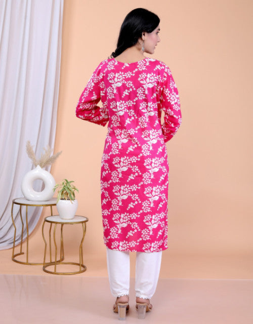 Woman Kurti Set Pink